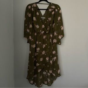 Bailey Blue Green Floral Flowly High Low Dress Size Medium